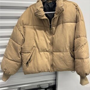 Women's Size L Tan Puffer Jacket